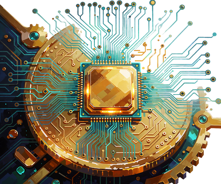 Złota moneta na świecącym procesorze z rozchodzącymi się ścieżkami obwodu - bonus Crypto Welcome
